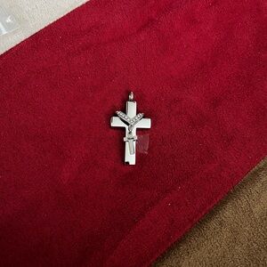 Silver Cross Pendant For Memorial Cremation Ashes